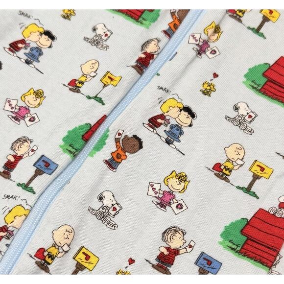 Janie and Jack holiday Peanuts Snoopy One Piece Footed Pajamas Sleeper 18-24 M - Picture 2 of 2